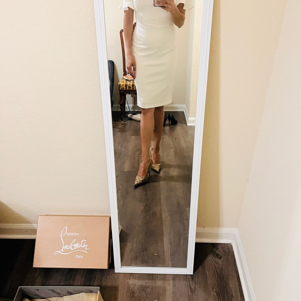 Calvin Klein Ivory Dress with Gold Zipper